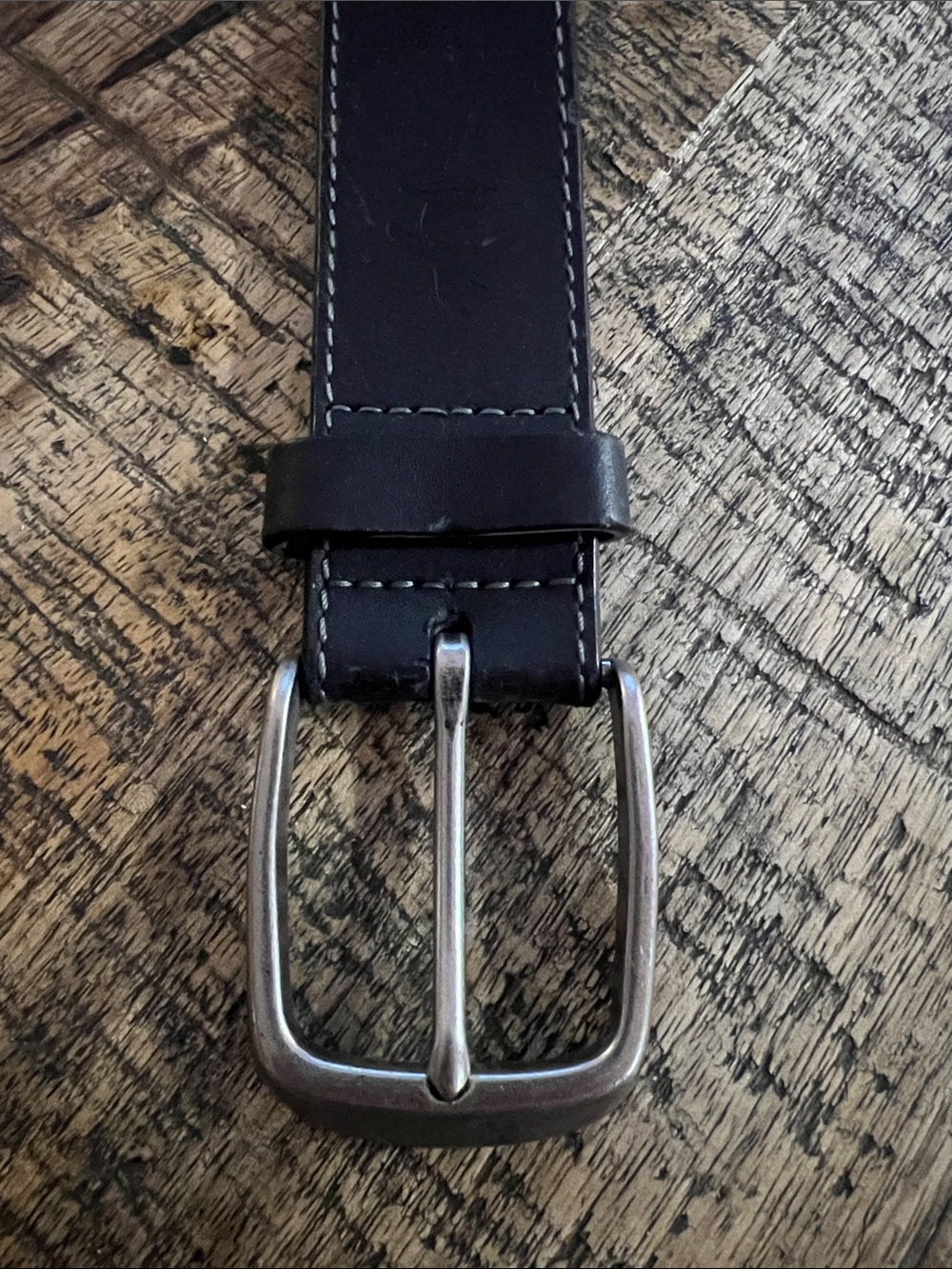 Original Penguin Black Leather Belt with Silver Buckle - Picture 2 of 4
